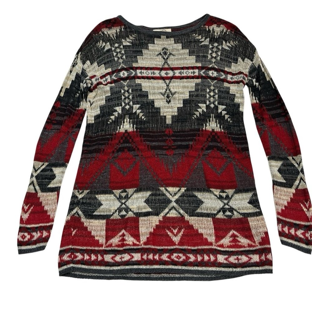 Vintage Y2K Denim Supply Sweater Womens S Aztec Open Knit Pullover Southwestern